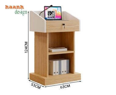 Bục phát biểu gỗ công nghiệp, nhiều mẫu vân gỗ hiện đại-BPB 007
