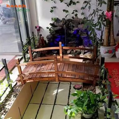 Cầu ngoài trời gỗ teak – Giải pháp trang trí sân vườn đẹp-CGN 012