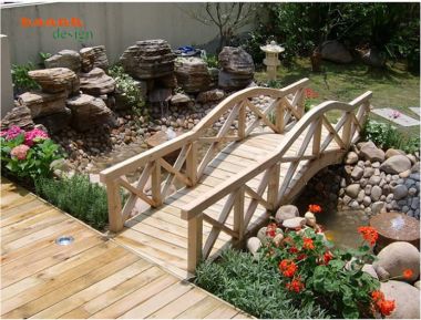 Cầu Ngoài Trời Gỗ Teak Tự Nhiên Chống Chịu Thời Tiết Tốt-CGN 013
