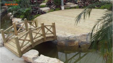 Cầu Ngoài Trời Gỗ Teak Tự Nhiên Chống Chịu Thời Tiết Tốt-CGN 013