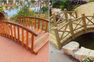 Cầu Ngoài Trời Gỗ Teak Tự Nhiên Chống Chịu Thời Tiết Tốt-CGN 013