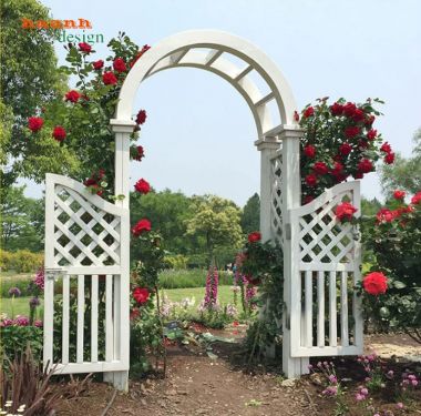 Cổng gỗ Teak tự nhiên cao cấp bền đẹp theo thời gian-CVM 011