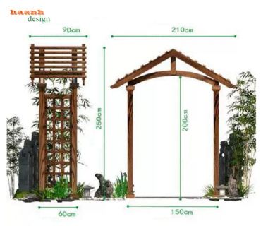 Cổng Gỗ Teak Sân Vườn Hiện Đại Bền Đẹp Ngoài Trời-CVM 010