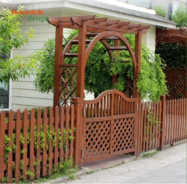 Cổng gỗ Teak tự nhiên cao cấp bền đẹp theo thời gian-CVM 011