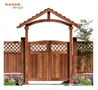 Cổng Gỗ Teak Sân Vườn Hiện Đại Bền Đẹp Ngoài Trời-CVM 010