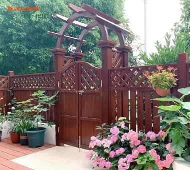 Cổng gỗ Teak tự nhiên cao cấp bền đẹp theo thời gian-CVM 011