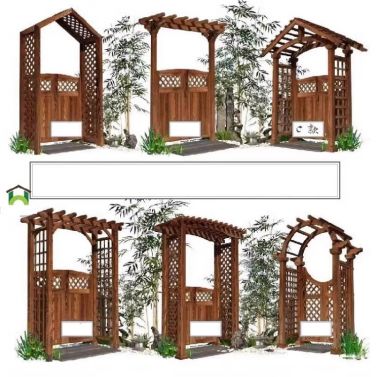 Khám phá cổng gỗ teak tự nhiên ngoài trời đẹp mắt-CVM 006