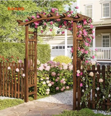 Khám phá cổng gỗ teak tự nhiên ngoài trời đẹp mắt-CVM 006