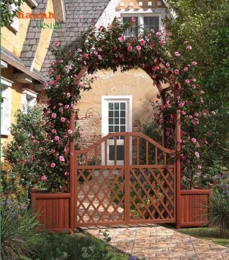 Lựa chọn cổng sân vườn gỗ teak hoàn hảo cho ngôi nhà-CVM 007