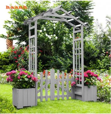 Cổng gỗ tự nhiên sân vườn ngoài trời CVM 002