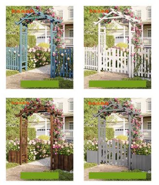 Cổng gỗ tự nhiên sân vườn ngoài trời CVM 002