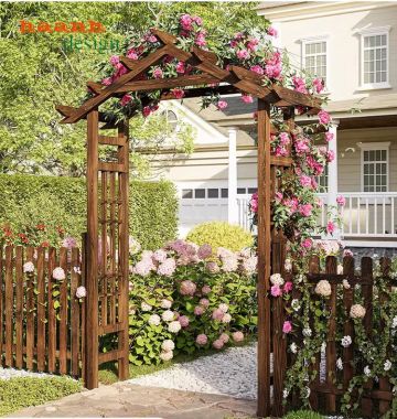 Cổng gỗ tự nhiên sân vườn ngoài trời CVM 002