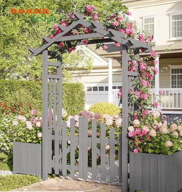 Cổng gỗ tự nhiên sân vườn ngoài trời CVM 002