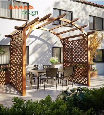 Dàn gỗ trang trí ngoài trời - Sự lựa chọn không gian sân vườn -DGT 002