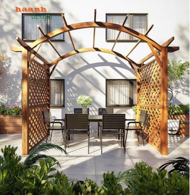 Dàn gỗ trang trí ngoài trời - Sự lựa chọn không gian sân vườn -DGT 002