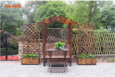 Sáng tạo dàn trang trí gỗ sân vườn tuyệt đẹp-DGT 005