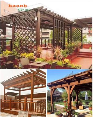 Dàn gỗ trang trí sân vườn Tạo nên không gian xanh đẹp mắt-DGT 001