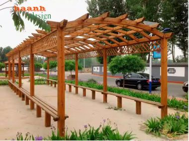 Dàn gỗ trang trí sân vườn Tạo nên không gian xanh đẹp mắt-DGT 001