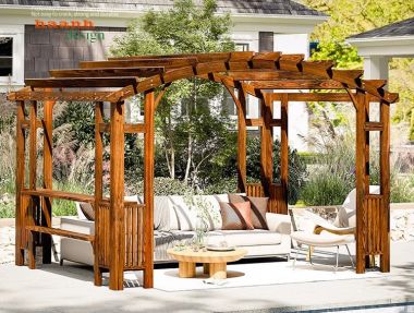 Khung gỗ trang trí sân vườn - Kết nối thiên nhiên,nghệ thuật-DGT 003