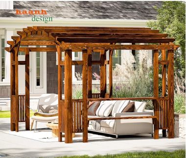 Khung gỗ trang trí sân vườn - Kết nối thiên nhiên,nghệ thuật-DGT 003