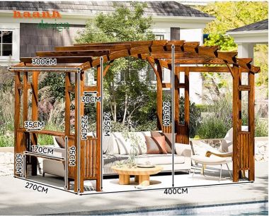 Khung gỗ trang trí sân vườn - Kết nối thiên nhiên,nghệ thuật-DGT 003