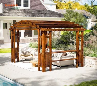 Khung gỗ trang trí sân vườn - Kết nối thiên nhiên,nghệ thuật-DGT 003