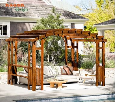 Khung gỗ trang trí sân vườn - Kết nối thiên nhiên,nghệ thuật-DGT 003