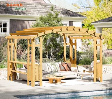 Khung gỗ trang trí sân vườn - Kết nối thiên nhiên,nghệ thuật-DGT 003