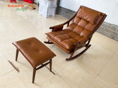 Ghế thư giãn gỗ sồi tự nhiên tiện ích thiết kế đẹp GBB 009