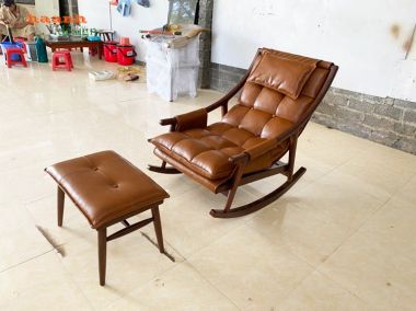 Ghế thư giãn gỗ sồi tự nhiên tiện ích thiết kế đẹp GBB 009