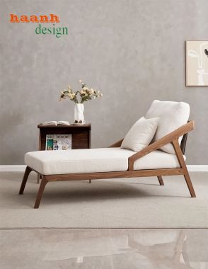 Giường thư giãn đọc sách gỗ sồi tự nhiên gia đình GBB 011