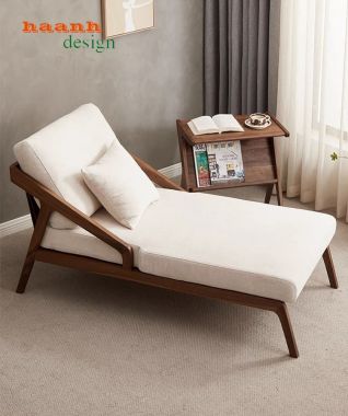 Giường thư giãn đọc sách gỗ sồi tự nhiên gia đình GBB 011