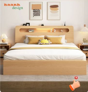 Giường trẻ em gỗ công nghiệp đầu giường hộc mở - GDC 007