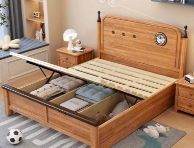 Giường trẻ em gỗ sồi chất lượng cao, thiết kế đẹp cho bé yêu-GDN 008