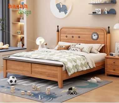 Giường trẻ em gỗ sồi chất lượng cao, thiết kế đẹp cho bé yêu-GDN 008