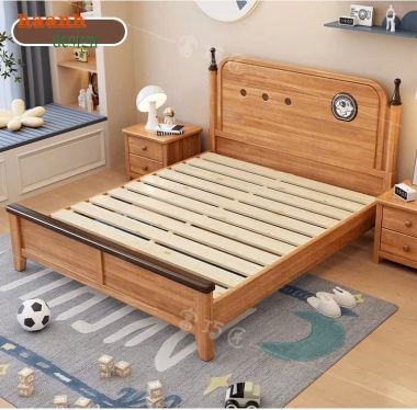 Giường trẻ em gỗ sồi chất lượng cao, thiết kế đẹp cho bé yêu-GDN 008