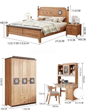 Giường trẻ em gỗ sồi chất lượng cao, thiết kế đẹp cho bé yêu-GDN 008