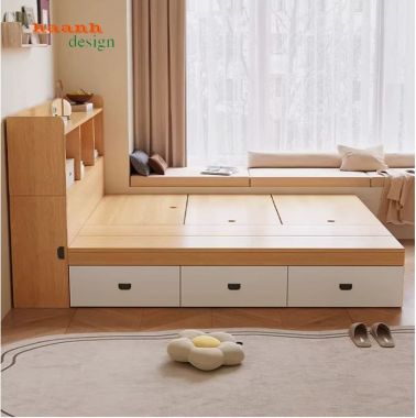 Giường Gỗ Công Nghiệp Cao Cấp Hiện Đại Cho Phòng Ngủ Đẹp-GNH 010