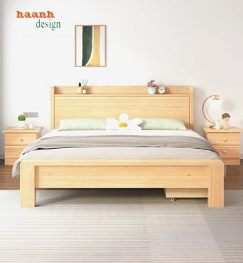 Khám phá giường ngủ gỗ hiện đại đầy sang trọng-GNH 003