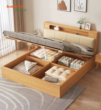 Giường Ngủ Gỗ Công Nghiệp Đẹp Thiết Kế Tối Giản Hiện Đại-GNH 009