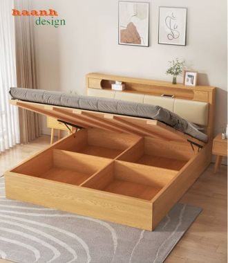 Giường Ngủ Gỗ Công Nghiệp Đẹp Thiết Kế Tối Giản Hiện Đại-GNH 009