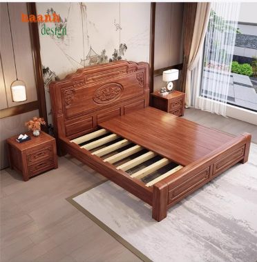 Giường ngủ gỗ tự nhiên Lựa chọn hoàn hảo cho không gian sống-GNC 008