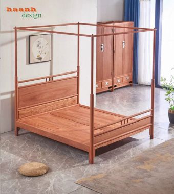 Giường ngủ gỗ hương nhập khẩu – Nâng tầm không gian sống-GNC 014