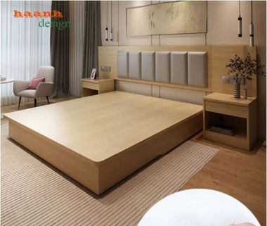 Giường ngủ khách sạn gỗ công nghiệp hiện đại - GNN 013