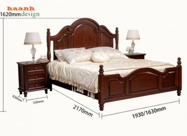 Giường gỗ hương đá cao cấp cho khách sạn sang trọng-GNK 010