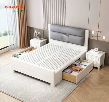 Giường ngủ khách sạn gỗ tự nhiên hiện đại - GNK 012