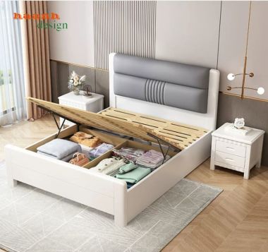 Giường ngủ khách sạn gỗ tự nhiên hiện đại - GNK 012