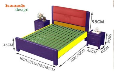 Giường ngủ khách sạn gỗ tự nhiên hiện đại - GNK 012