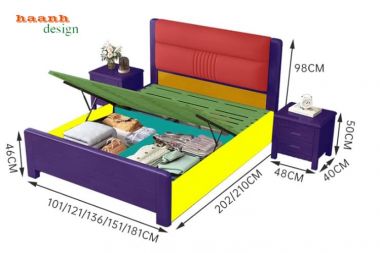 Giường ngủ khách sạn gỗ tự nhiên hiện đại - GNK 012