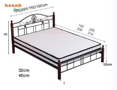 Giường ngủ sắt mỹ thuật đẹp – Đậm phong cách châu Âu-GNS 006